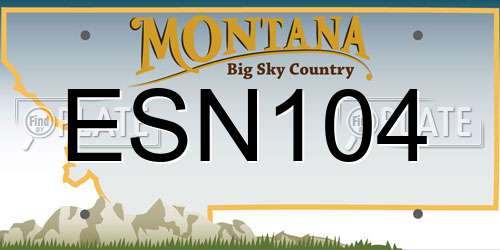 ESN104 Montana License Plate