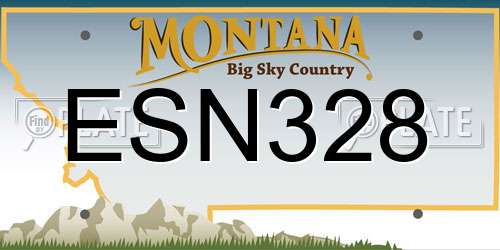 ESN328 Montana License Plate