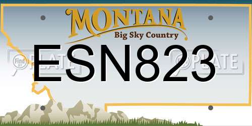 ESN823 Montana License Plate