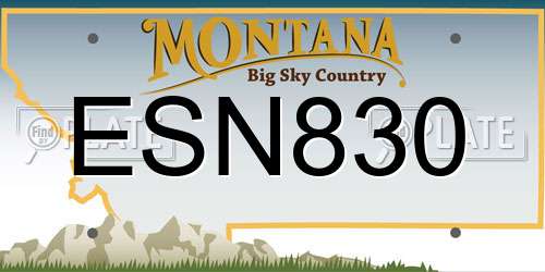 ESN830 Montana License Plate