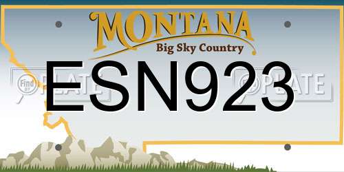 ESN923 Montana License Plate