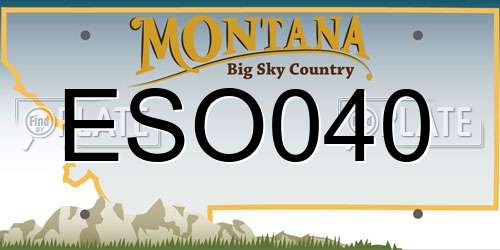 ESO040 Montana License Plate
