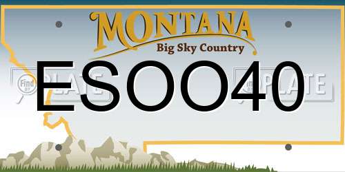 ESOO40 Montana License Plate