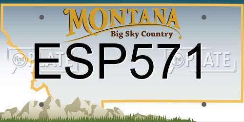 ESP571 Montana License Plate