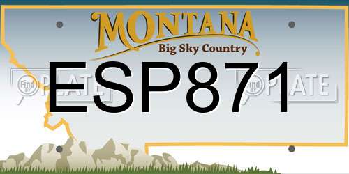 ESP871 Montana License Plate