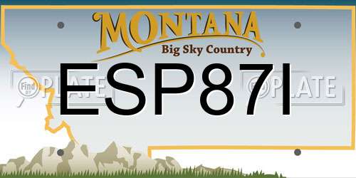 ESP87I Montana License Plate