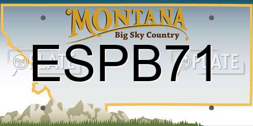 ESPB71 Montana License Plate