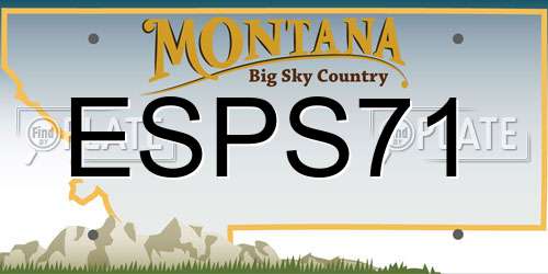 ESPS71 Montana License Plate