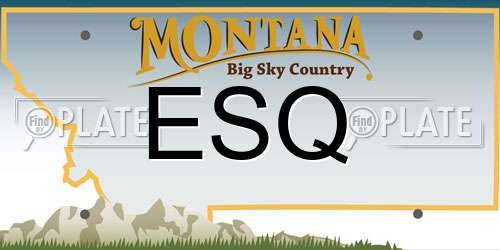 ESQ Montana License Plate