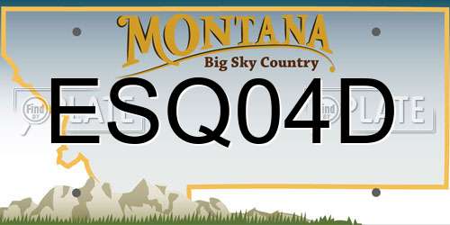 ESQ04D Montana License Plate