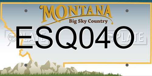 ESQ04O Montana License Plate