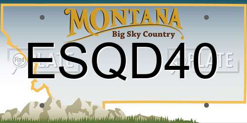 ESQD40 Montana License Plate