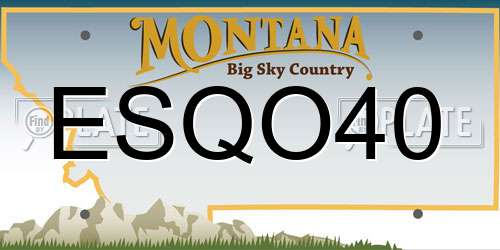 ESQO40 Montana License Plate