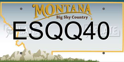 ESQQ40 Montana License Plate