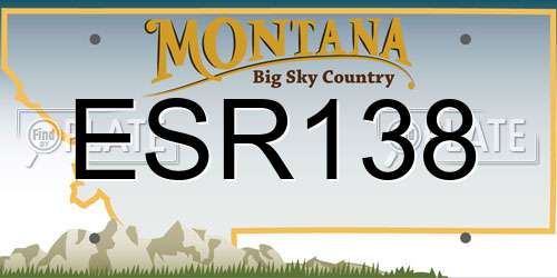 ESR138 Montana License Plate