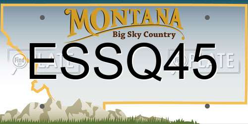 ESSQ45 Montana License Plate