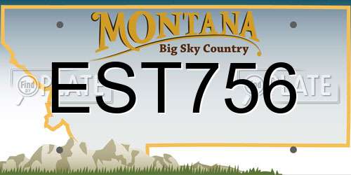 EST756 Montana License Plate