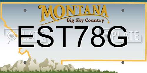 EST78G Montana License Plate