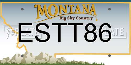 ESTT86 Montana License Plate