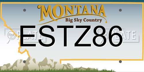 ESTZ86 Montana License Plate