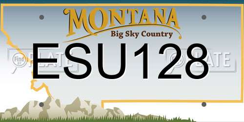 ESU128 Montana License Plate