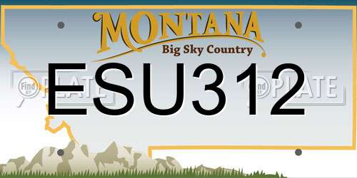 ESU312 Montana License Plate