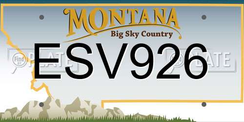 ESV926 Montana License Plate
