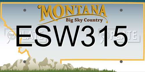 ESW315 Montana License Plate