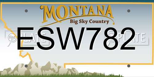 ESW782 Montana License Plate