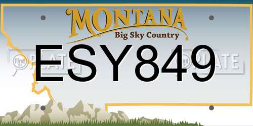 ESY849 Montana License Plate