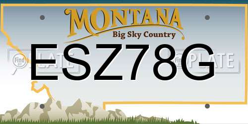 ESZ78G Montana License Plate