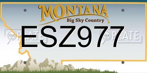 ESZ977 Montana License Plate