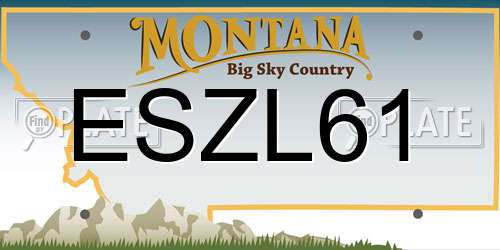 ESZL61 Montana License Plate