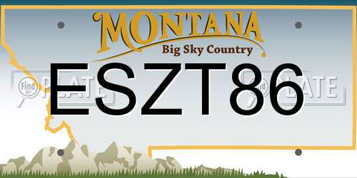 ESZT86 Montana License Plate
