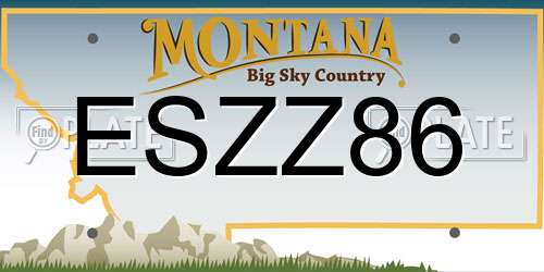 ESZZ86 Montana License Plate