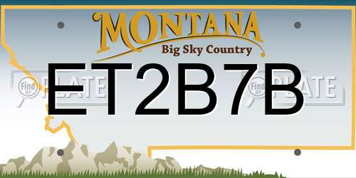 ET2B7B Montana License Plate
