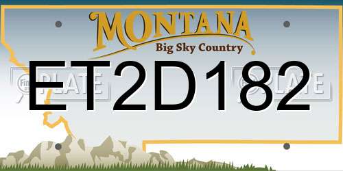 ET2D182 Montana License Plate