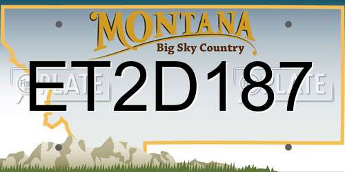 ET2D187 Montana License Plate