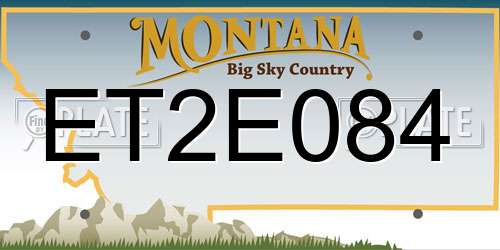ET2E084 Montana License Plate