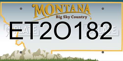 ET2O182 Montana License Plate