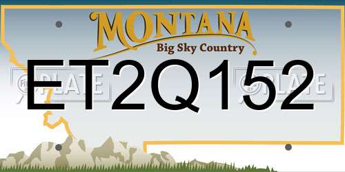 ET2Q152 Montana License Plate