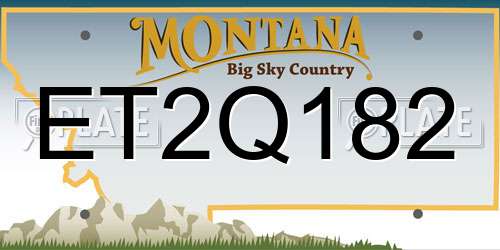 ET2Q182 Montana License Plate