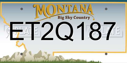 ET2Q187 Montana License Plate