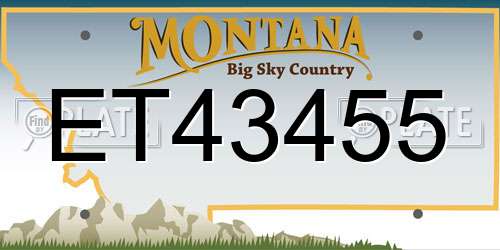 ET43455 Montana License Plate