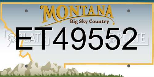 ET49552 Montana License Plate