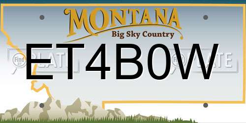 ET4B0W Montana License Plate