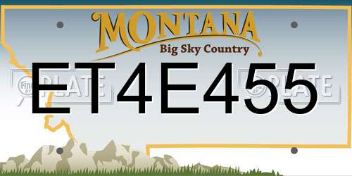ET4E455 Montana License Plate