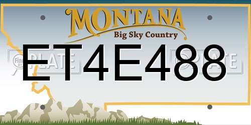 ET4E488 Montana License Plate