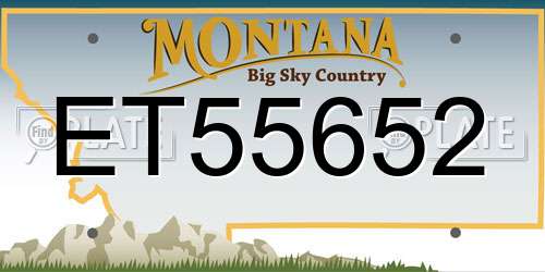 ET55652 Montana License Plate