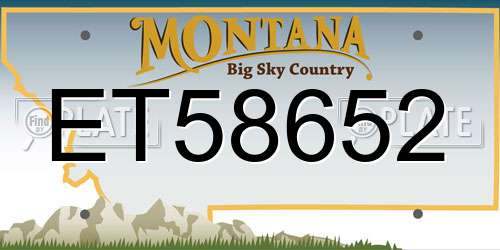 ET58652 Montana License Plate